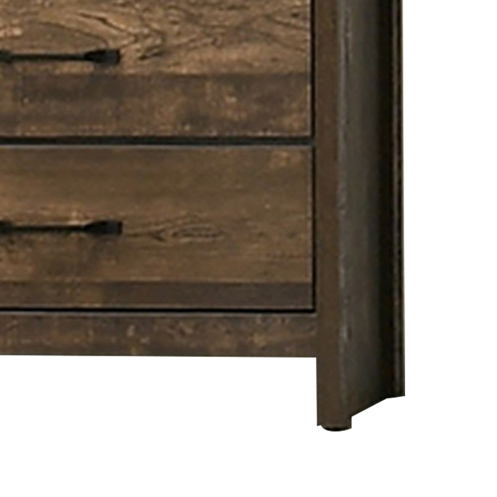 Dyna 58 Inch Wood Dresser 6 Drawers Bar Handles Rich Textured Brown By Casagear Home BM302187