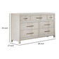 Varos 58 Inch Wide Dresser Chest 7 Drawers Nickel Bar Handles White By Casagear Home BM302192