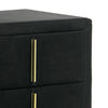 Bios 24 Inch Nightstand 2 Drawers Black Vegan Faux Leather Gold Accents By Casagear Home BM302193