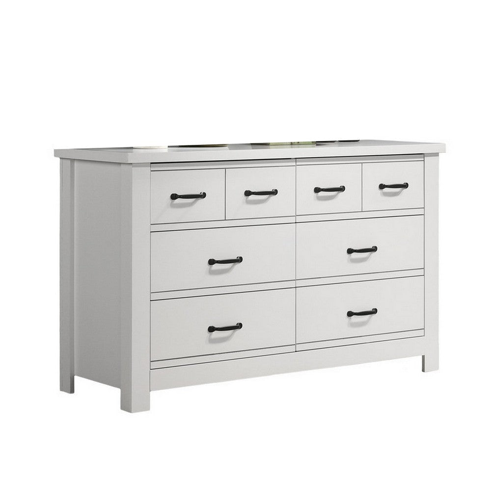 Jermy 3 Piece Bedroom Drawer Set Black Handles Classic White Finish By Casagear Home BM302227