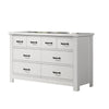 Jermy 51 Inch Wide 6 Drawers Black Handles Crisp White Finish By Casagear Home BM302228