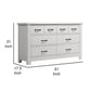 Jermy 51 Inch Wide 6 Drawers Black Handles Crisp White Finish By Casagear Home BM302228