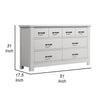 Jermy 51 Inch Wide 6 Drawers Black Handles Crisp White Finish By Casagear Home BM302228