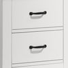 Jermy 22 Inch Nightstand 2 Drawers Black Handles Crisp White Finish By Casagear Home BM302230