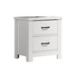 Jermy 22 Inch Nightstand 2 Drawers Black Handles Crisp White Finish By Casagear Home BM302230