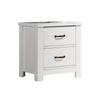 Jermy 22 Inch Nightstand 2 Drawers Black Handles Crisp White Finish By Casagear Home BM302230