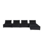 Alaya 5pc Foam Modular Sectional Sofa with Ottoman, Black Velvet Upholstery By Casagear Home