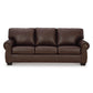 92 Inch Sofa Nailhead Trim Cushion Seating Brown Leather Upholstery By Casagear Home BM302394