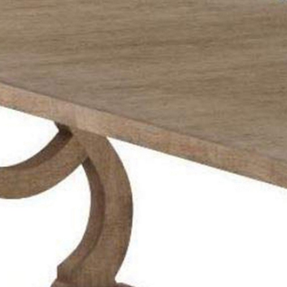 Sev 84-104 Inch Dining Table Removable Extension Leaf Trestle Base Brown By Casagear Home BM302412