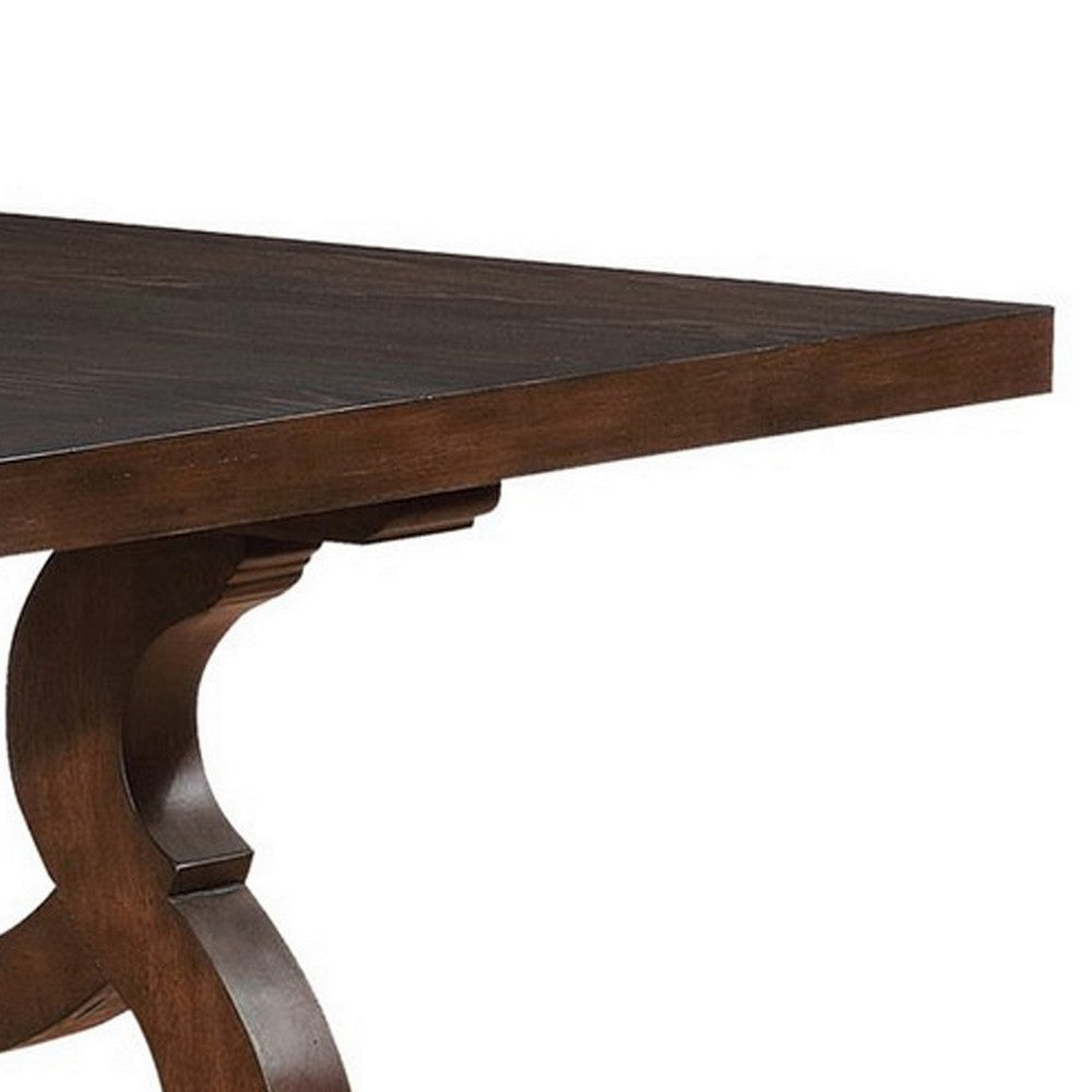 Sev 84-104 Inch Dining Table Removable Extension Leaf Antique Java Brown By Casagear Home BM302413