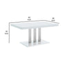 63 Inch Dining Table White High Gloss Top Trio Legs Chrome Pedestal Base By Casagear Home BM302422