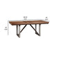 60-77 Inch Extendable Dining Table Natural Brown Wood Smooth Gray Metal By Casagear Home BM302423