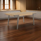 71 Inch Dining Table Natural Brown Top Farmhouse Style Gray Flared Legs By Casagear Home BM302425