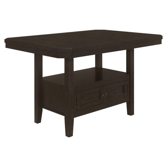 60-78 Inch Extendable Counter Table, Butterfly Leaf, Cappuccino Brown By Casagear Home