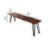 Moka 70 Inch Dining Bench Live Edge Gray Sheesham Wood Metal Hairpin Legs By Casagear Home BM302445