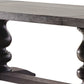 95-123 Inch Dining Table 2 Extension Leaves Turned Antique Black Wood By Casagear Home BM302454