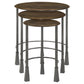 3 Piece Round Nesting End Table Set Sleek Gray Iron Legs Mango Brown Wood By Casagear Home BM302469