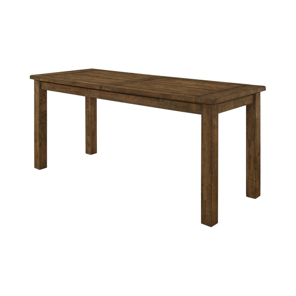 84 Inch Counter Height Dining Table, Wood Grain Details, 6 Seater, Brown By Casagear Home