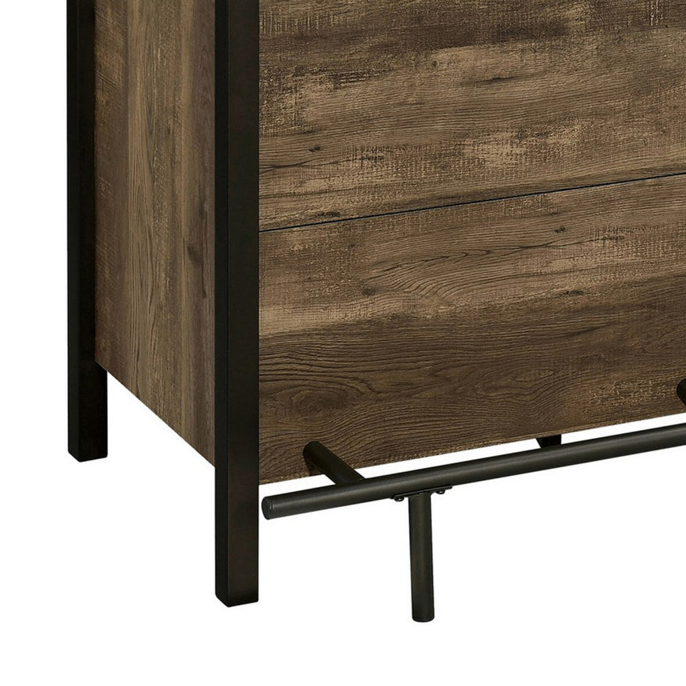 71 Inch Rectangular Home Bar Serving Unit Storage Shelves 2 Tiers Brown By Casagear Home BM302505