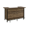 71 Inch Rectangular Home Bar Serving Unit, Storage Shelves, 2 Tiers, Brown By Casagear Home