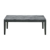 Kyo 47 Inch Coffee Table Gray Faux Marble Top Sandy Texturing Black Legs By Casagear Home BM302514