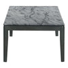 Kyo 47 Inch Coffee Table Gray Faux Marble Top Sandy Texturing Black Legs By Casagear Home BM302514