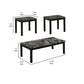 3 Piece Coffee Table and End Table Set Faux Marble Surface Black Motif By Casagear Home BM302517