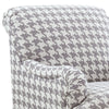 Liya 40 Inch Foam Accent Armchair with Houndstooth Design Gray Upholstery By Casagear Home BM302537