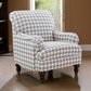 Liya 40 Inch Foam Accent Armchair with Houndstooth Design Gray Upholstery By Casagear Home BM302537