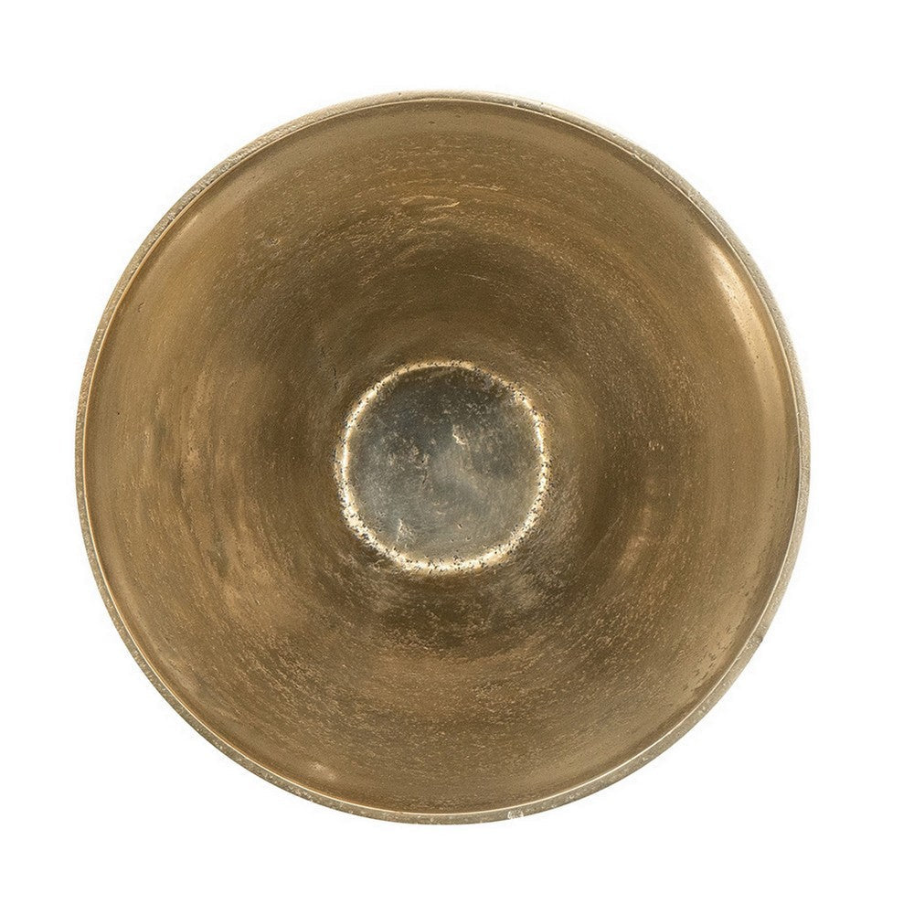 10 Inch Decorative Bowl Brushed Gold Marble Inspired Blue Aluminum By Casagear Home BM302666