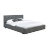 Jivi California King Platform Bed, Low Profile, Gray Fabric Upholstered By Casagear Home