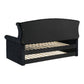 Fila Twin Daybed with Trundle Tufted Rolled Arms Black Velvet Upholstery By Casagear Home BM302752