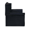 Fila Twin Daybed with Trundle Tufted Rolled Arms Black Velvet Upholstery By Casagear Home BM302752