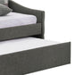 Mosh Twin Size Daybed with Trundle Camelback Gray Fabric Upholstered By Casagear Home BM302755