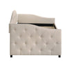 Mosh Twin Size Daybed with Trundle Camelback Taupe Fabric Upholstered By Casagear Home BM302756