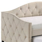 Mosh Twin Size Daybed with Trundle Camelback Taupe Fabric Upholstered By Casagear Home BM302756