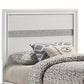 Vino Twin Size Panel Bed with 2 Storage Drawers Acrylic Glitter White By Casagear Home BM302768