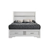 Vino Full Size Panel Bed with 2 Storage Drawers Acrylic Glitter White By Casagear Home BM302769