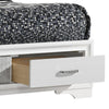 Vino Full Size Panel Bed with 2 Storage Drawers Acrylic Glitter White By Casagear Home BM302769