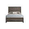 Mela Full Size Panel Bed Groove Design Tapered Legs Gray and Black By Casagear Home BM302778