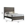 Mela Full Size Panel Bed Groove Design Tapered Legs Gray and Black By Casagear Home BM302778