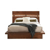 Zeko King Size Platform Plinth Bed with Natural Edge, Walnut Brown Wood By Casagear Home