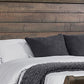 Que Wood Queen Size Bed with Curved Plank Sleigh Design Rustic Brown By Casagear Home BM302809