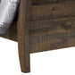 Que Wood King Size Bed with Curved Plank Sleigh Design Rustic Brown By Casagear Home BM302810