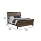 Que Wood King Size Bed with Curved Plank Sleigh Design Rustic Brown By Casagear Home BM302810