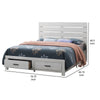 Ach Wood King Storage Bed with 2 Drawers Plank Style Headboard White By Casagear Home BM302815