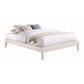 Cavi Queen Platform Bed Frame with Low Profile Tapered Legs, White Wood By Casagear Home