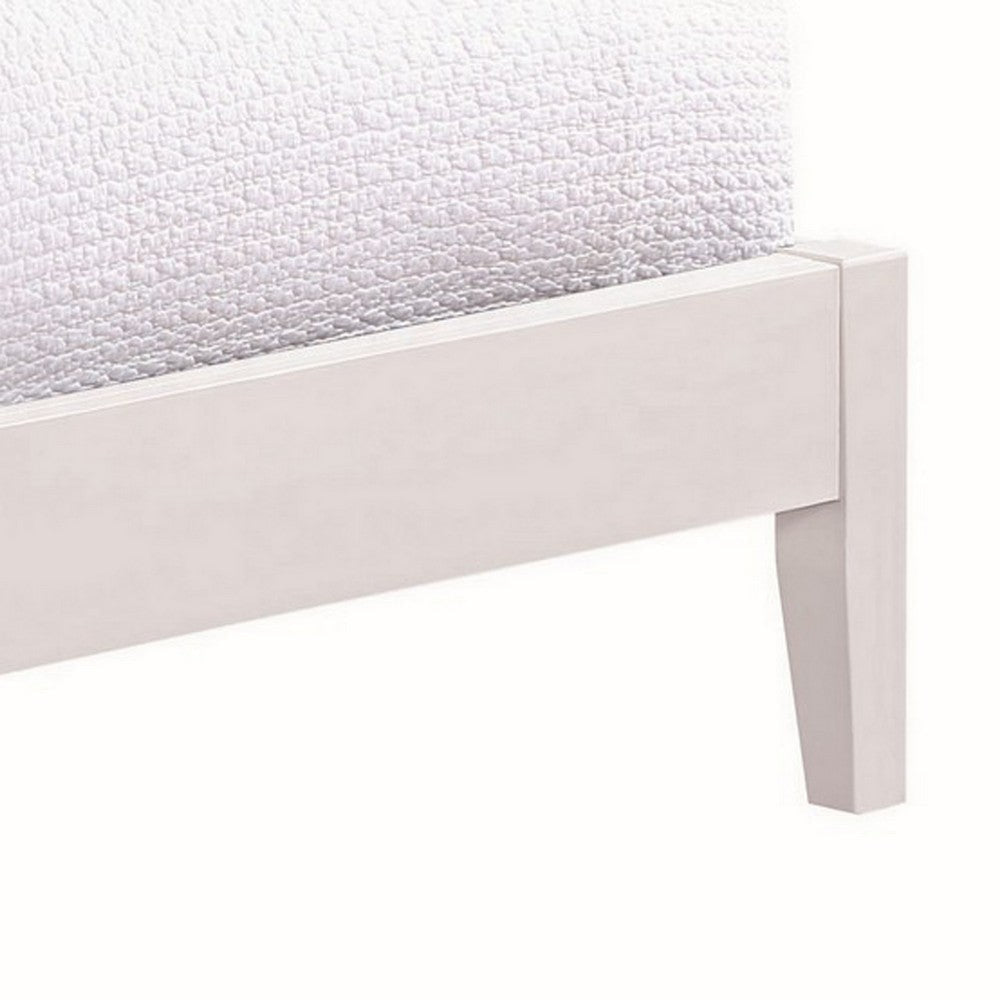 Cavi King Platform Bed Frame with Low Profile Tapered Legs White Wood By Casagear Home BM302824