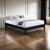 Cavi Queen Platform Bed Frame Low Profile Tapered Legs Black Wood By Casagear Home BM302828