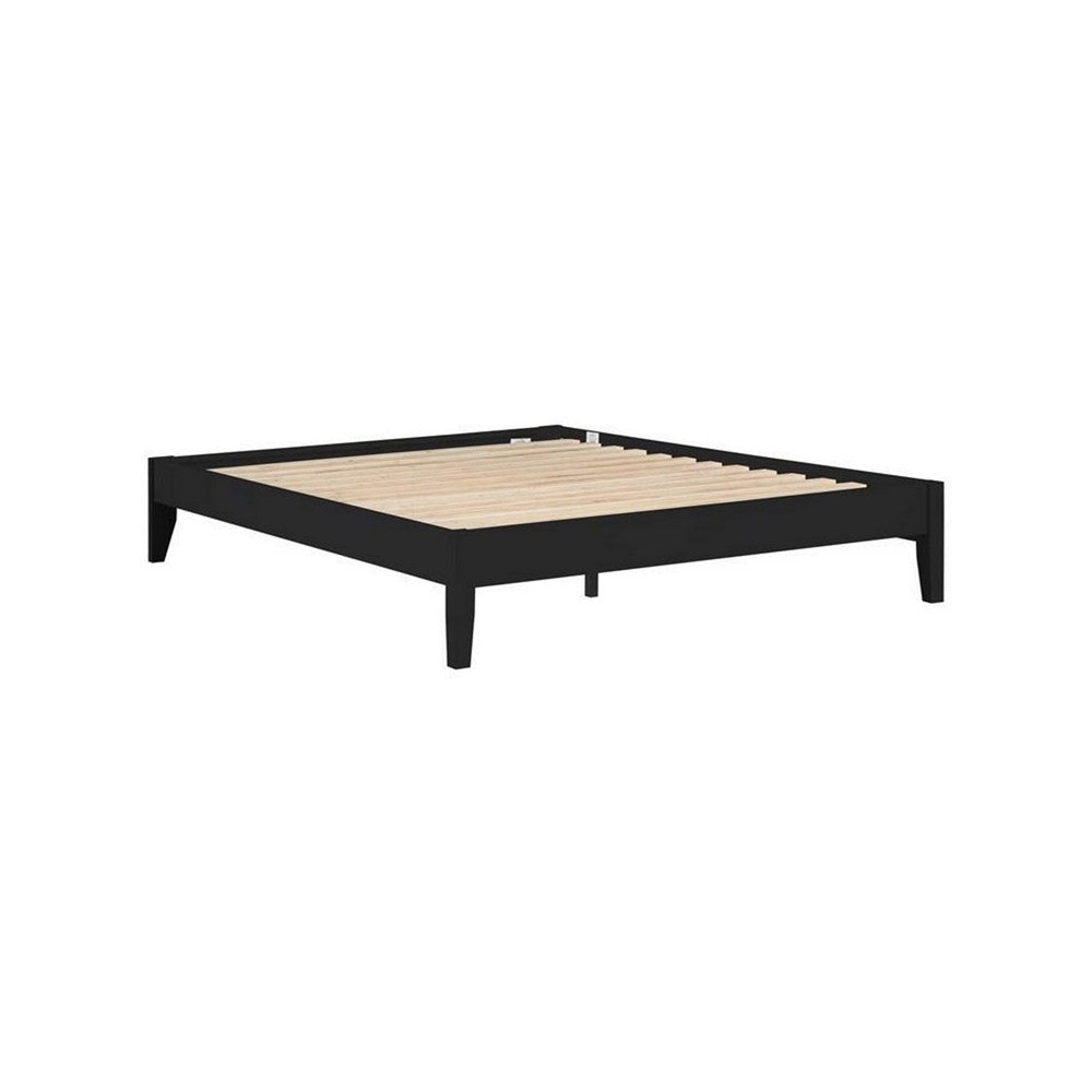 Cavi California King Platform Bed Frame Low Profile Tapered Legs Black By Casagear Home BM302830